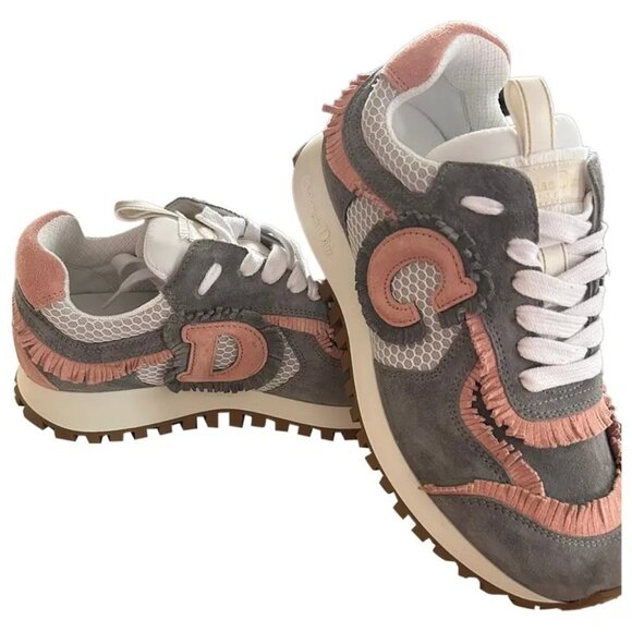 Dior Shoes - Christian Dior C'est Dior Sneakers Ecru Fringed Suede & Mesh Size 39.5